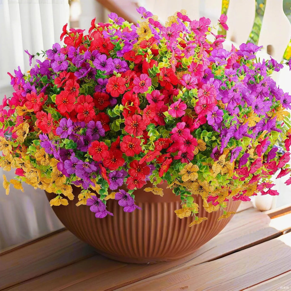 15 pack UV resistant artificial flowers