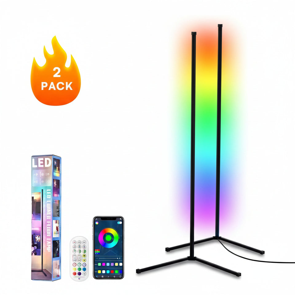 2 pack RGB smart corner floor lamps