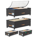 2 pack foldable under bed storage bins with wheels