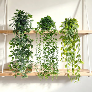 3 pack artificial hanging eucalyptus plants