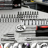 46-piece socket and ratchet wrench set