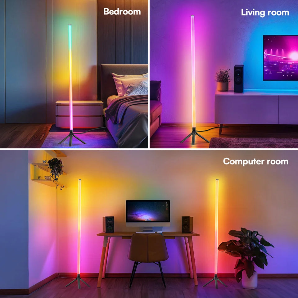 Daybetter RGB Smart Corner Floor Lamp – LED Ambient Mood Light with App & Remote Control, Music Sync for Living Room, Bedroom & Gaming Room