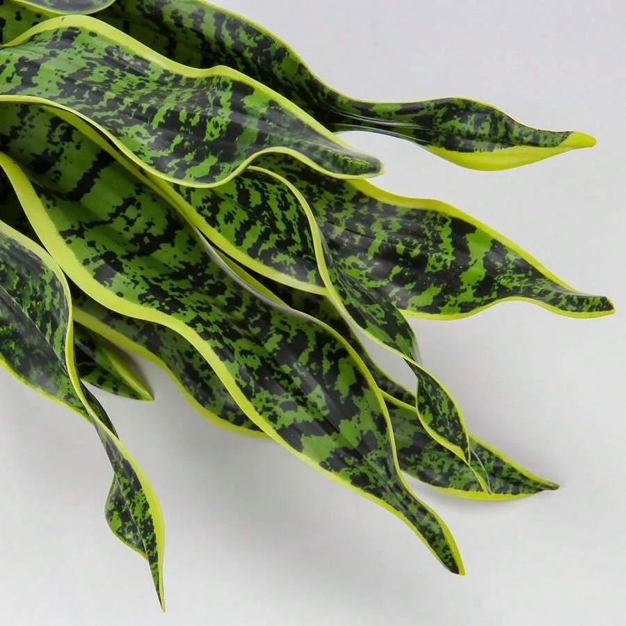 Artificial Snake Plant in White Pot – Faux Sansevieria Trifasciata Indoor Potted Plant for Home, Office, Bedroom & Modern Décor