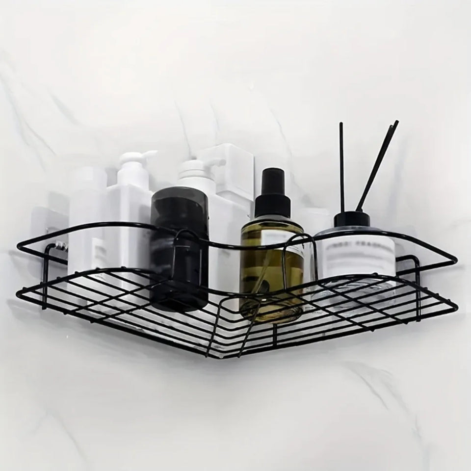 2-Pack Corner Shower Caddy Shelf – No-Drill Wall Mounted Stainless Steel Bathroom Organizer for Shampoo, Soap & Toiletries