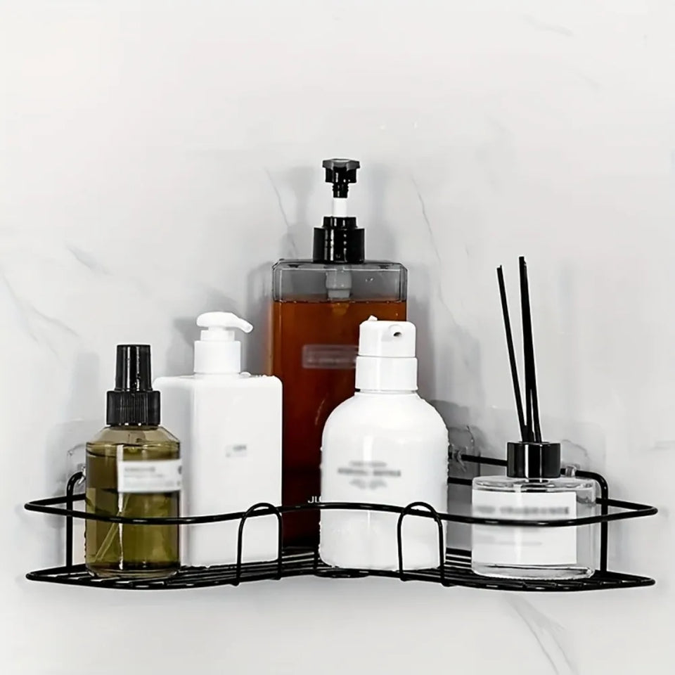 2-Pack Corner Shower Caddy Shelf – No-Drill Wall Mounted Stainless Steel Bathroom Organizer for Shampoo, Soap & Toiletries