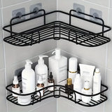 2-Pack Corner Shower Caddy Shelf – No-Drill Wall Mounted Stainless Steel Bathroom Organizer for Shampoo, Soap & Toiletries