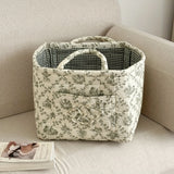 Large Fabric Laundry Basket with Handles – Quilted Linen Hamper for Clothes, Blankets, Towels & Home Organization