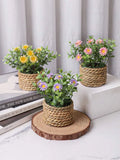 PE artificial daisy flowers in pot