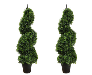 artificial boxwood spiral topiary tree