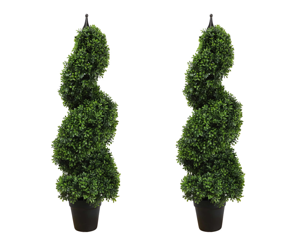 artificial boxwood spiral topiary tree