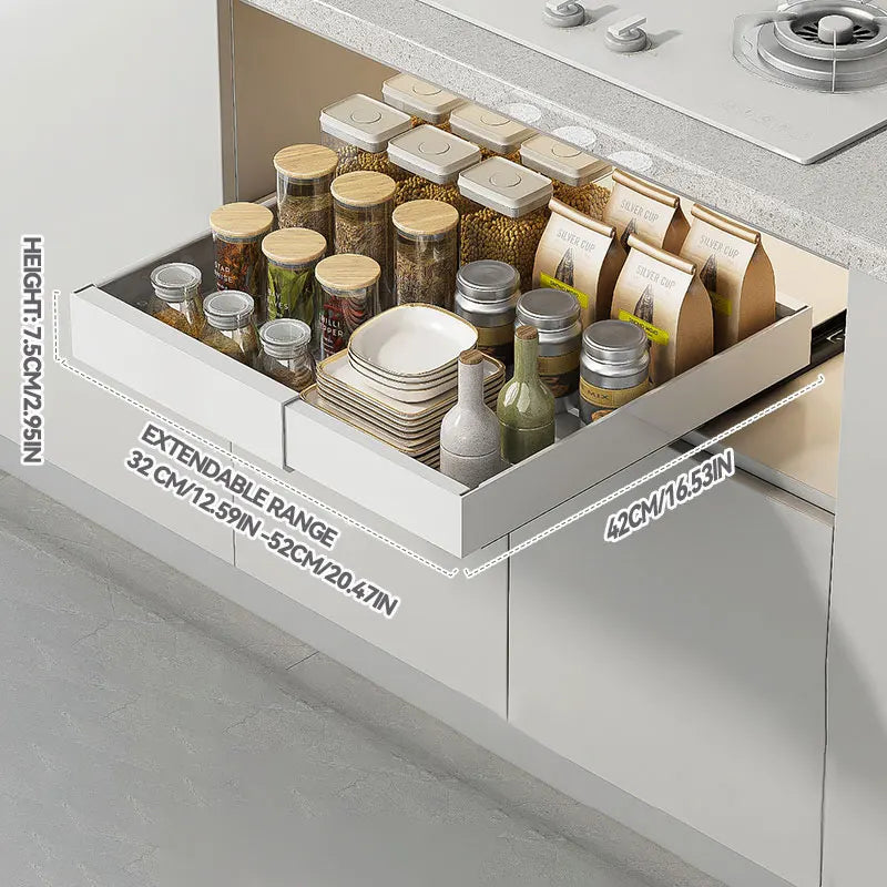 bathroom cabinet organizer with pull-out drawer