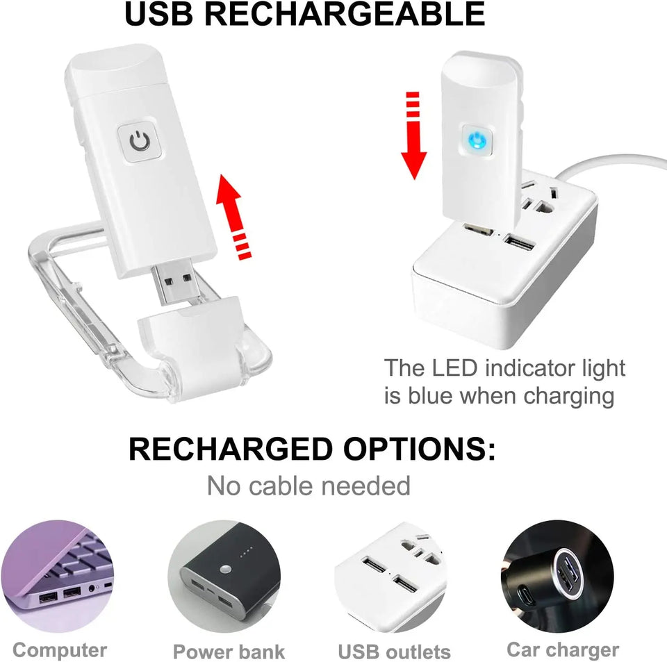 dimmable LED reading light with clip