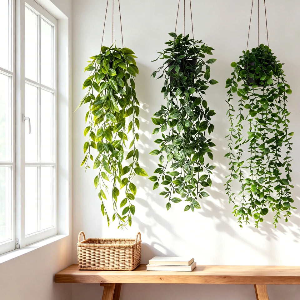fake hanging greenery for bedroom