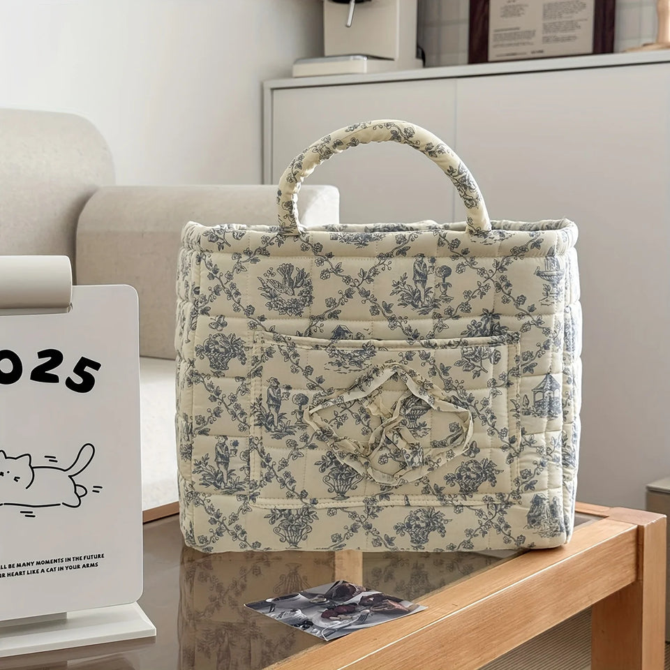 large fabric laundry basket with handles
