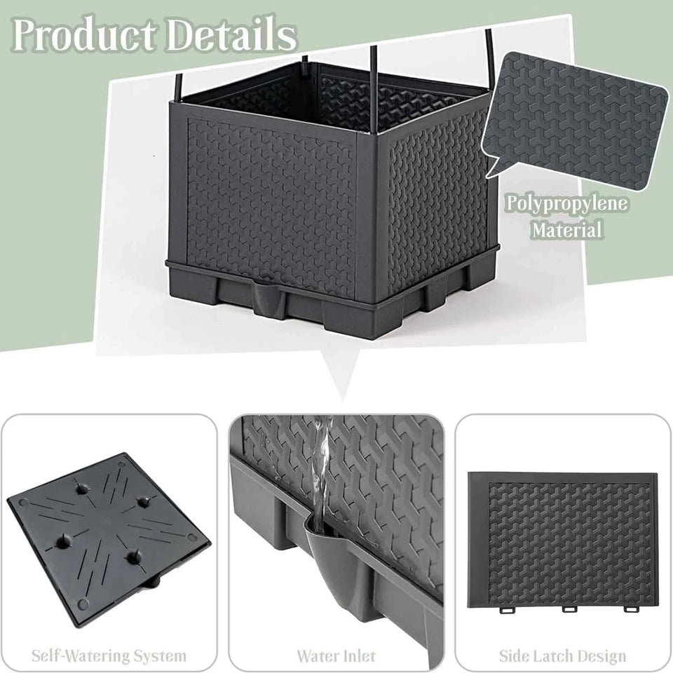 metal tomato planter with climbing support