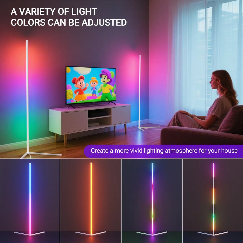 modern LED corner floor lamp for living room