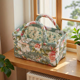 nursery storage basket with floral print