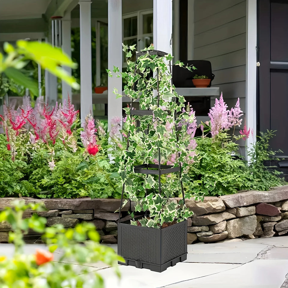 patio planter with trellis