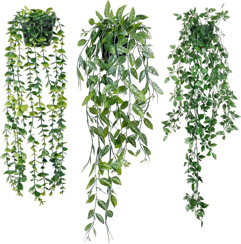 realistic artificial hanging plants for shelves