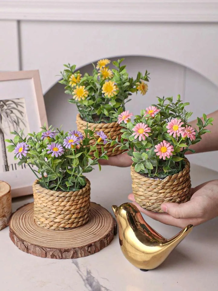 realistic faux daisy flower arrangement