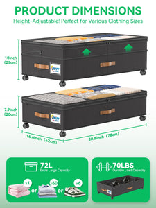 zippered storage bin for seasonal clothing