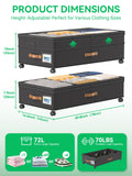 rolling under bed storage organizer with lid