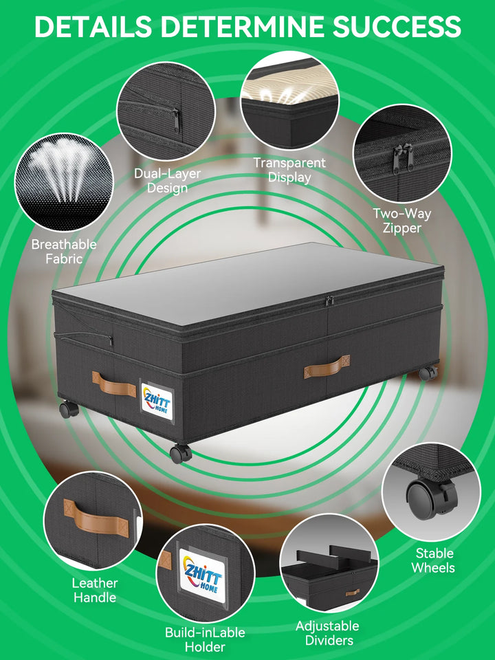 zippered storage bin for seasonal clothing